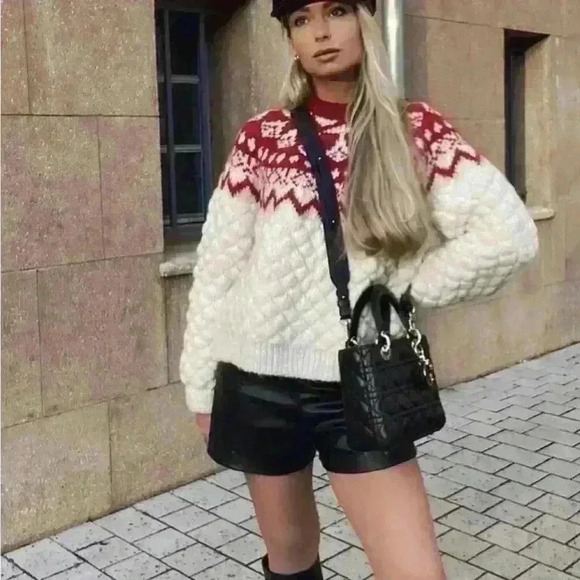 Industry Oversized  Chunky Bulky Sweater Vintage Style New Wool Blend size L - Picture 13 of 14